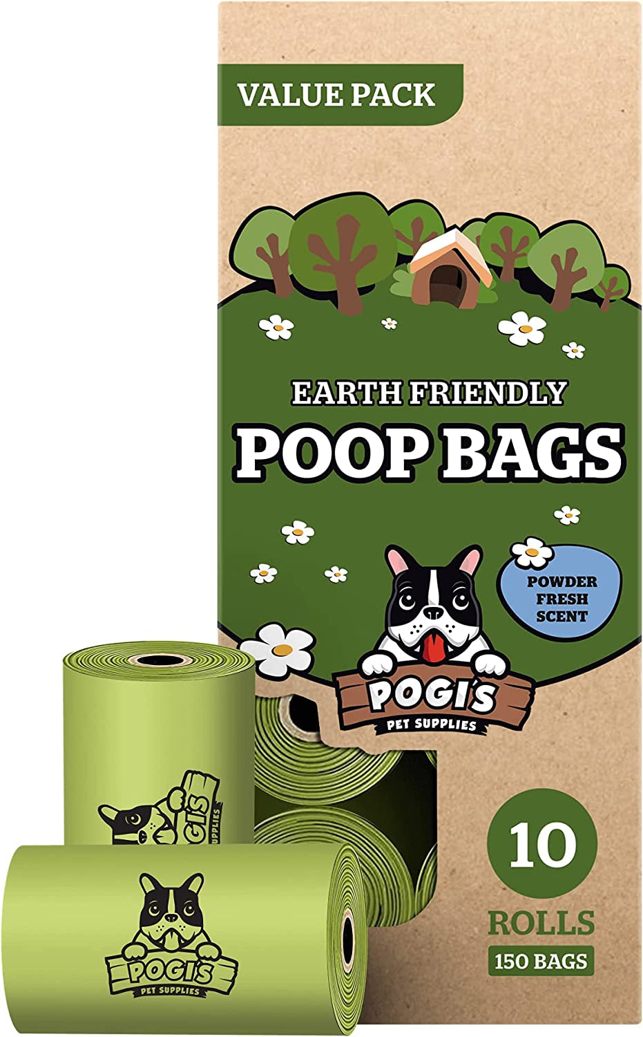 Pogi’S Dog Poop Bags - 10 Rolls (150 Doggie Poop Bags)