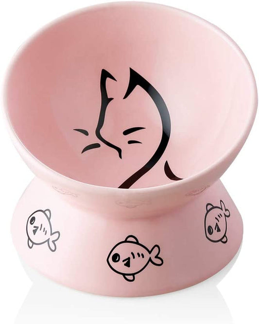 Raised Cat Bowl for Dry Wet Cat Food